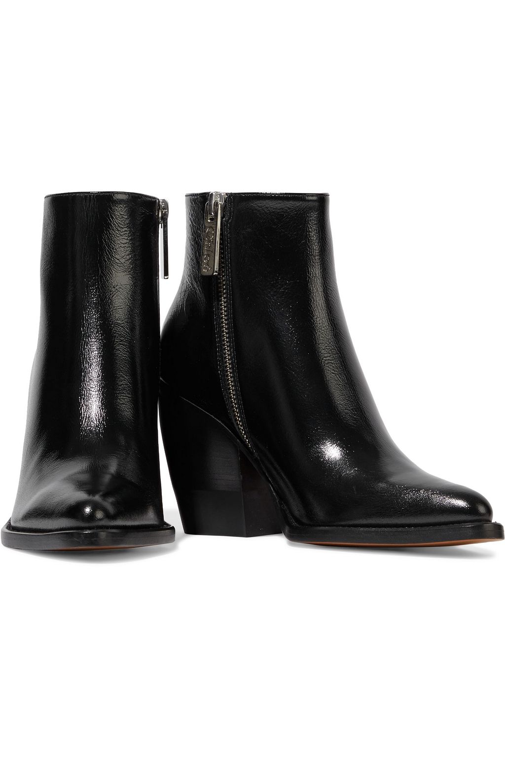 CHLOÉ Rylee glossed-leather ankle boots