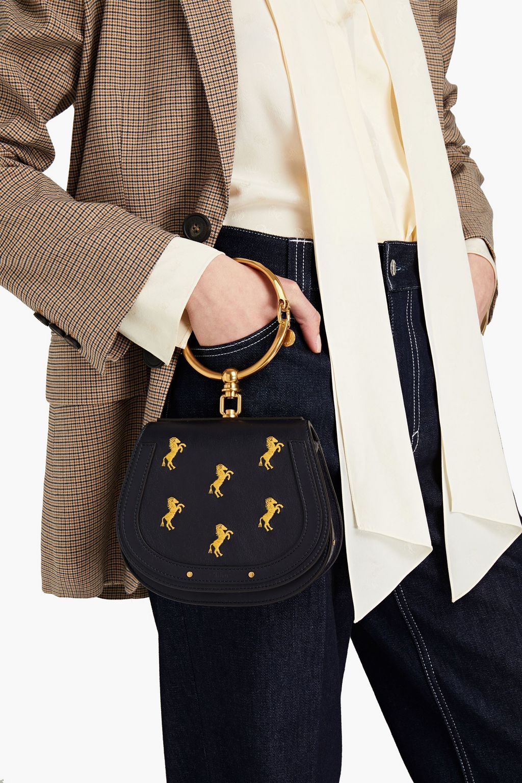 CHLOÉ Nile embroidered leather tote