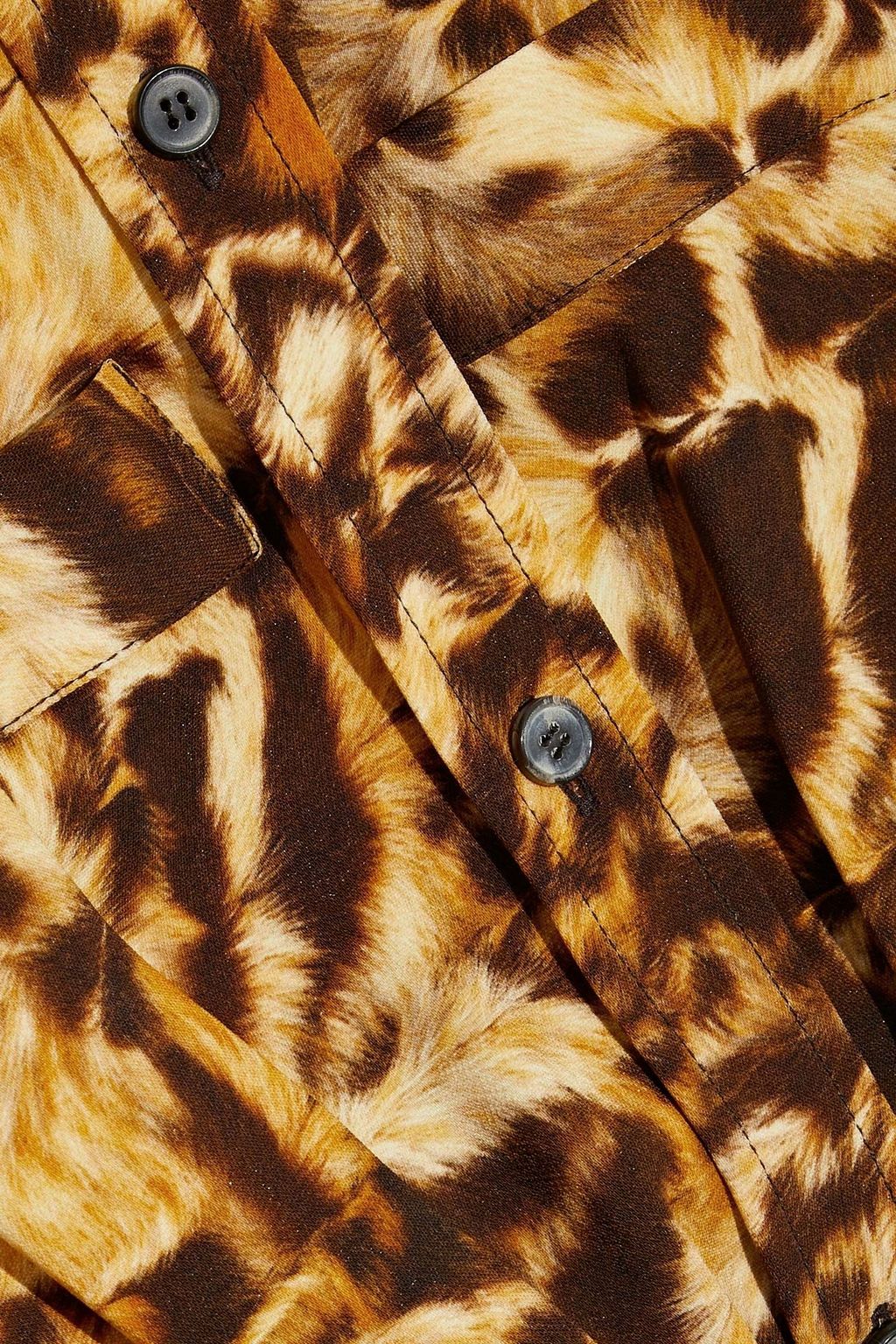 VICTORIA BECKHAM Layered leopard-print crepe de chine midi shirt dress