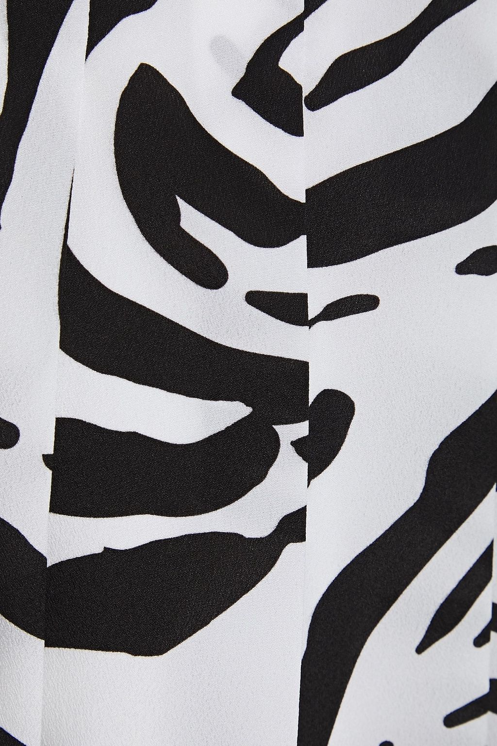 MSGM Pleated zebra-print crepe de chine midi skirt
