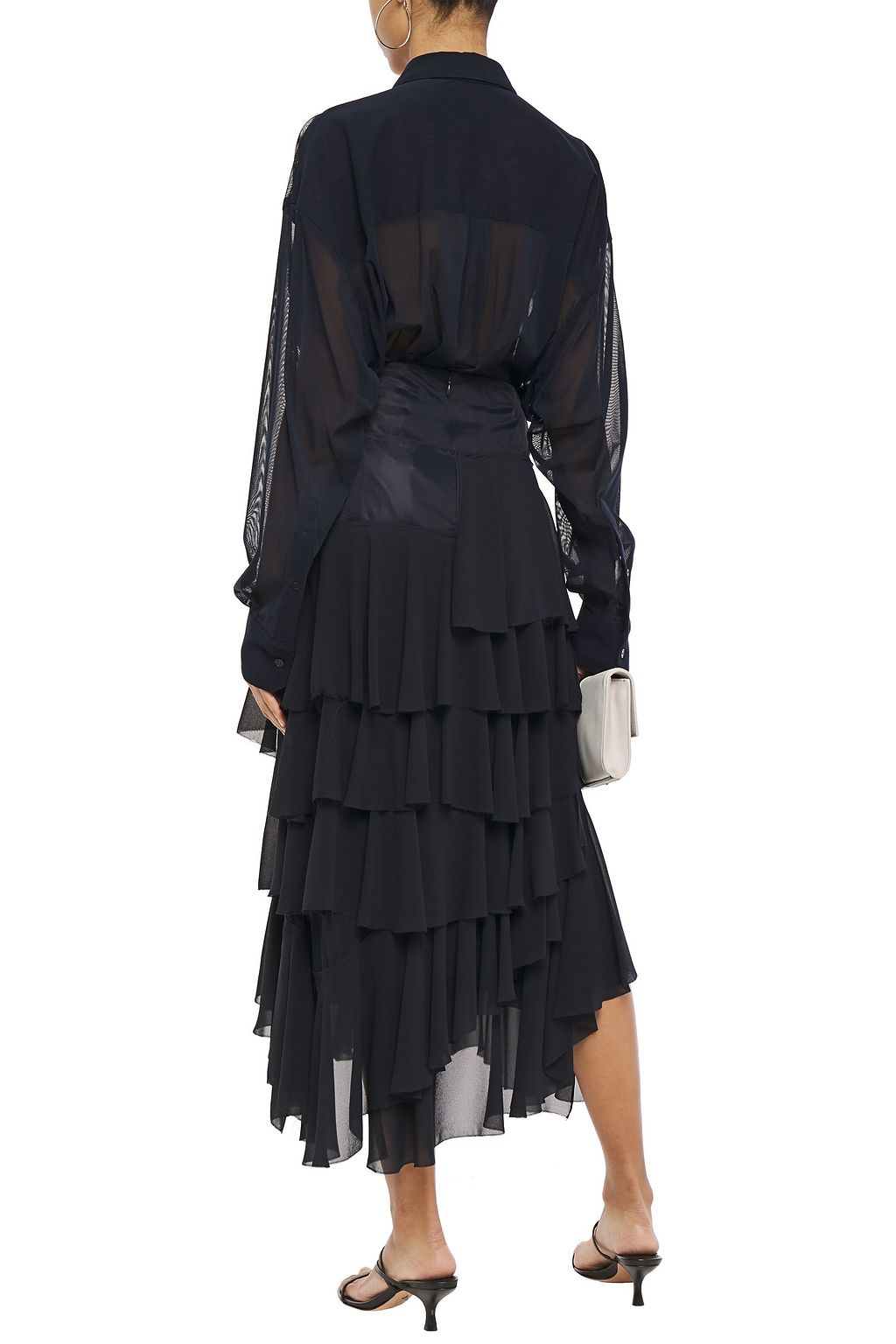 VICTORIA BECKHAM Paneled tulle shirt