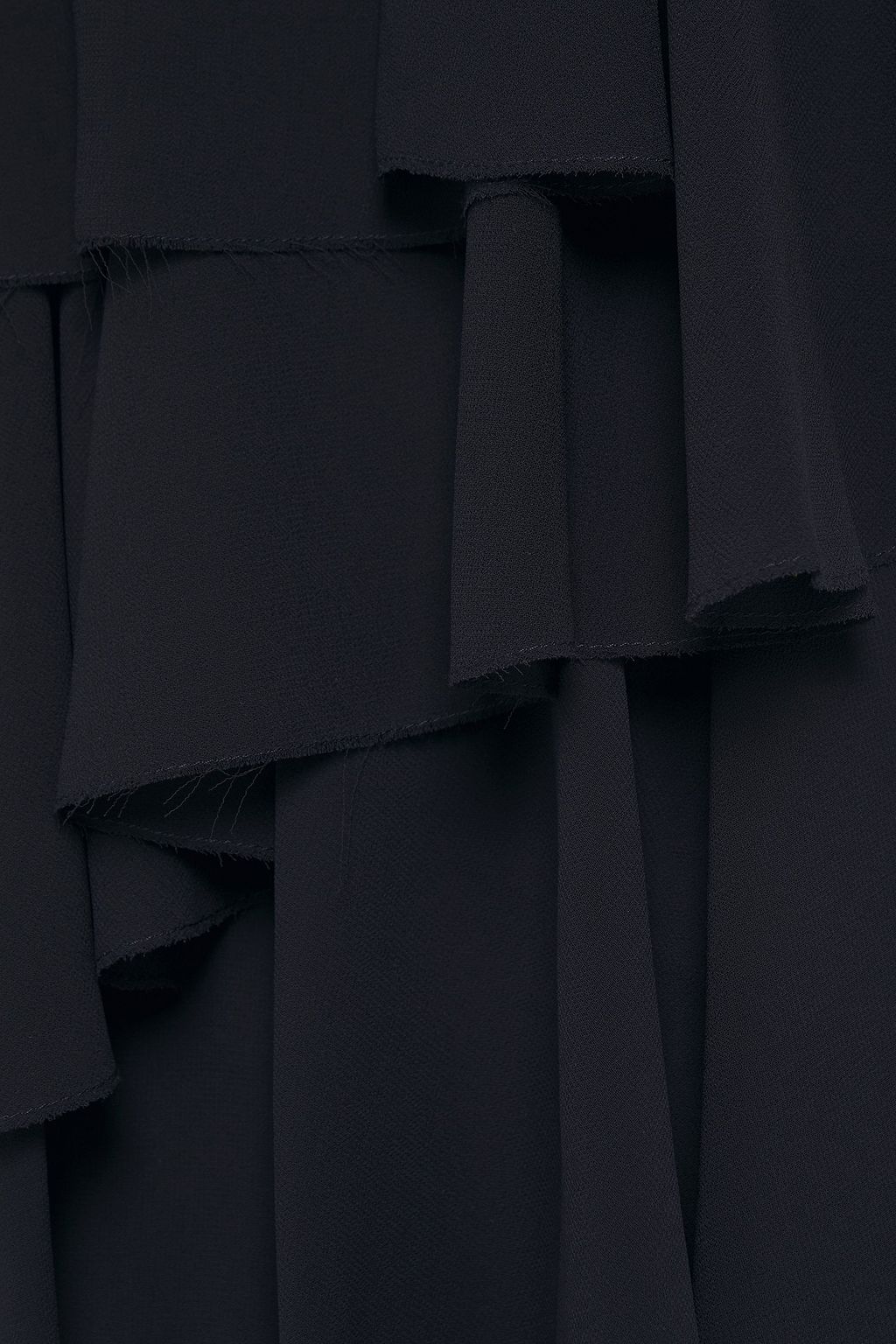 VICTORIA BECKHAM Asymmetric tiered georgette and organza midi skirt