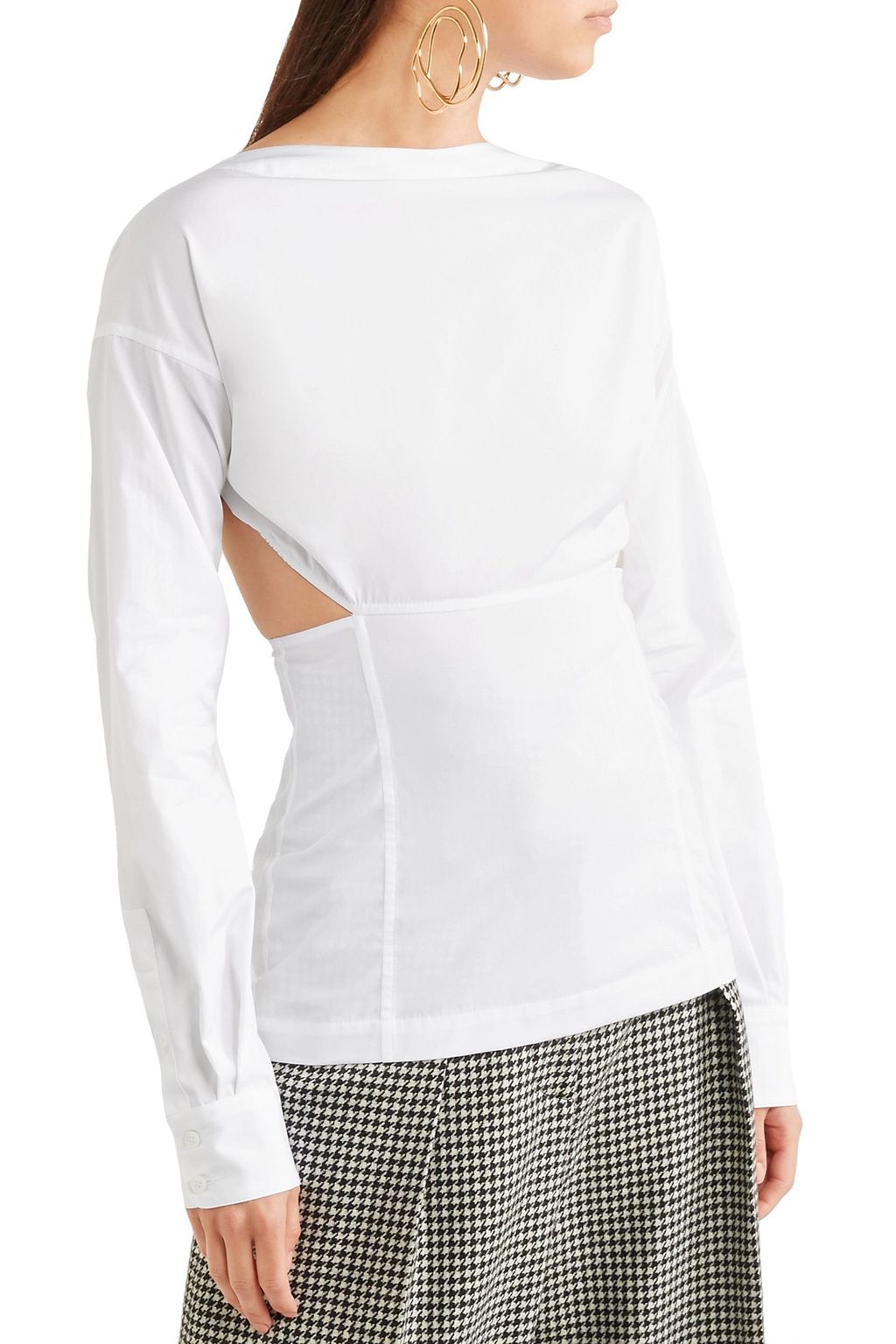 VICTORIA BECKHAM Cutout cotton-poplin top