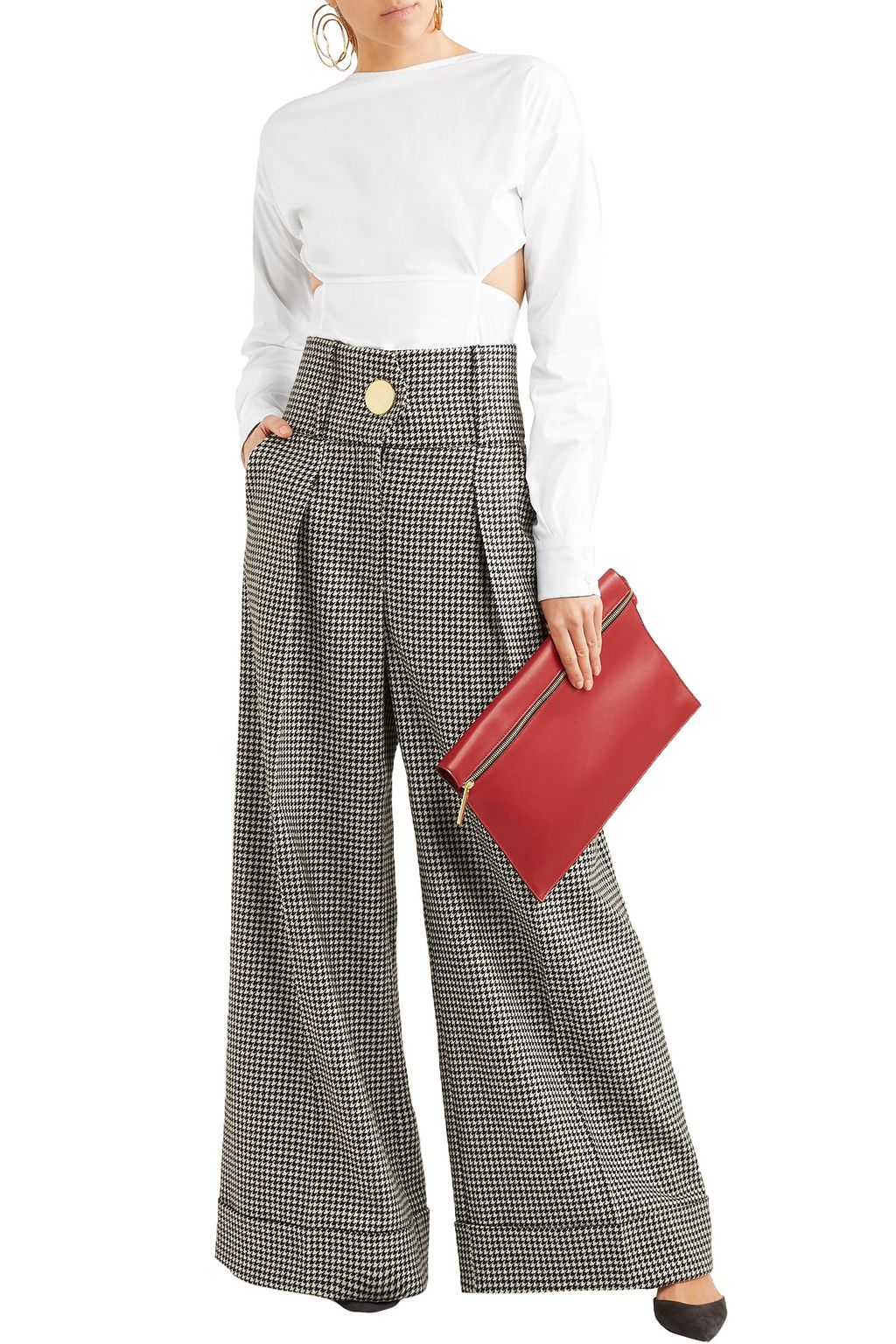 VICTORIA BECKHAM Cutout cotton-poplin top