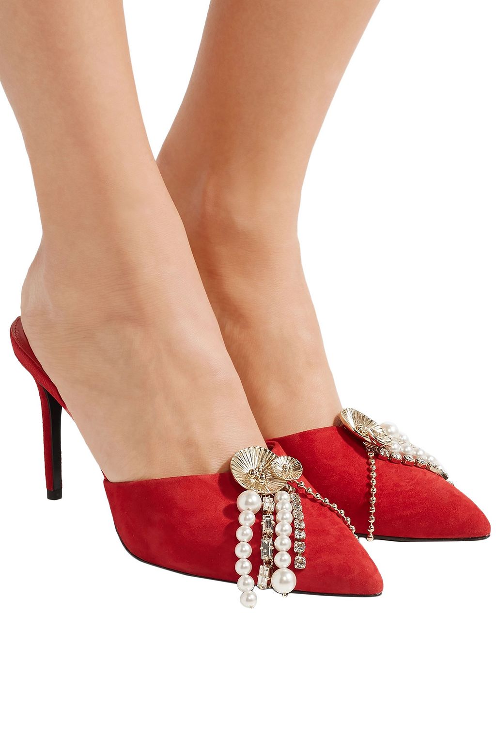 MAGDA BUTRYM Embellished suede mules
