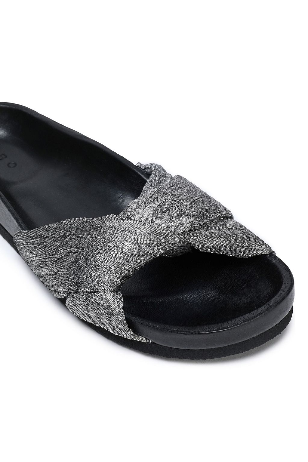 IRO Kaely twisted metallic canvas slides