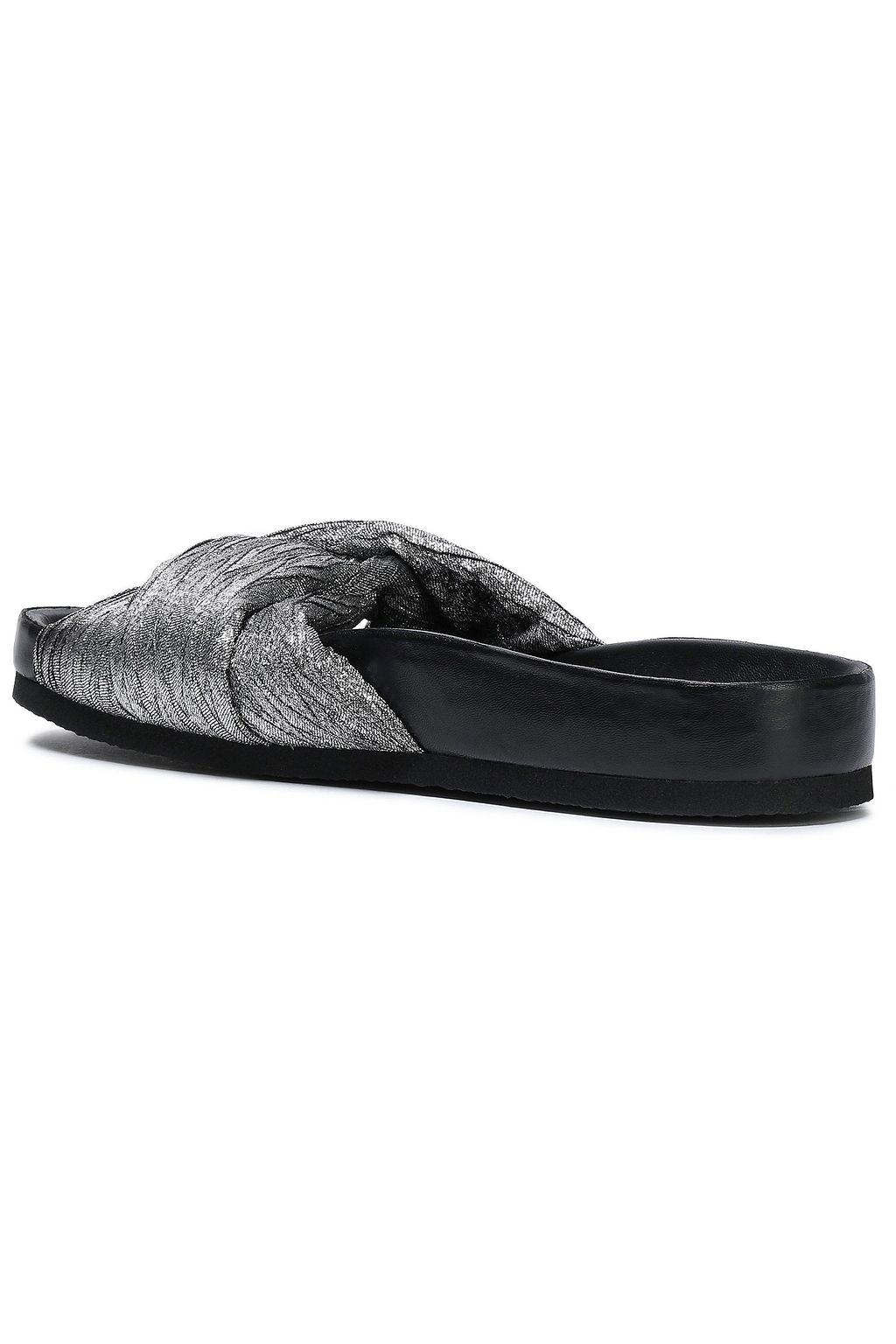 IRO Kaely twisted metallic canvas slides