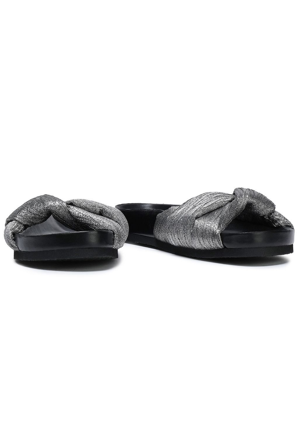 IRO Kaely twisted metallic canvas slides