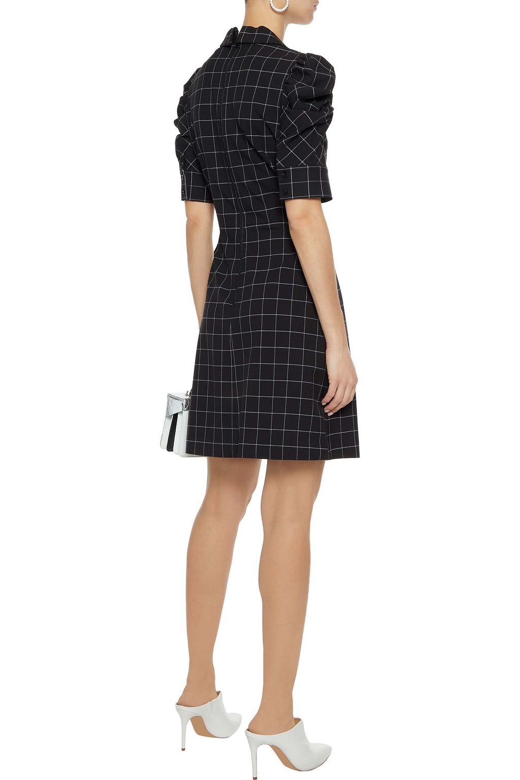ALICE + OLIVIA Rhoda wrap-effect checked cady mini dress