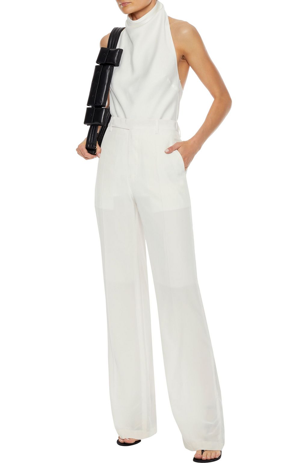 RICK OWENS Dietrich silk crepe de chine straight-leg pants