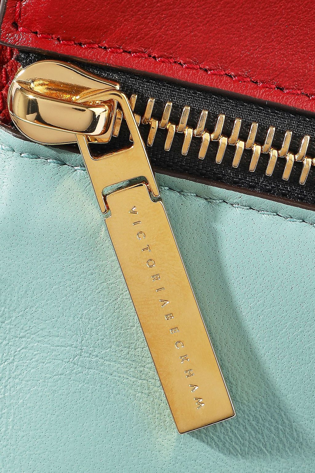 VICTORIA BECKHAM Two-tone leather clutch