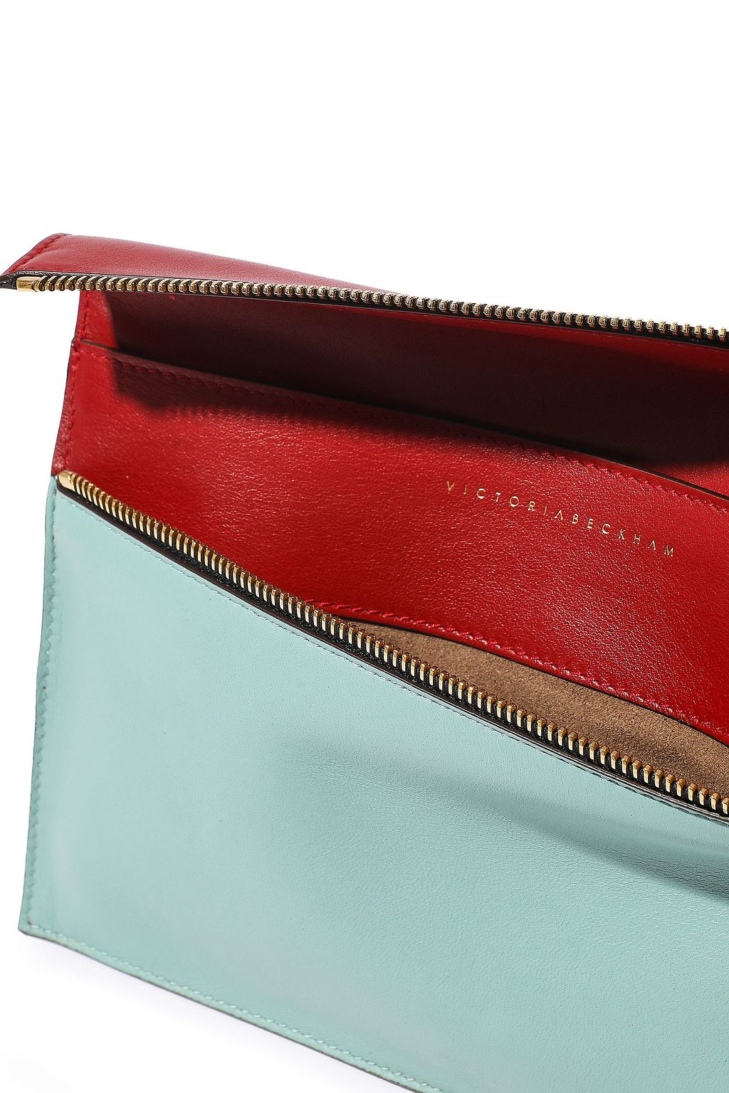 VICTORIA BECKHAM Two-tone leather clutch