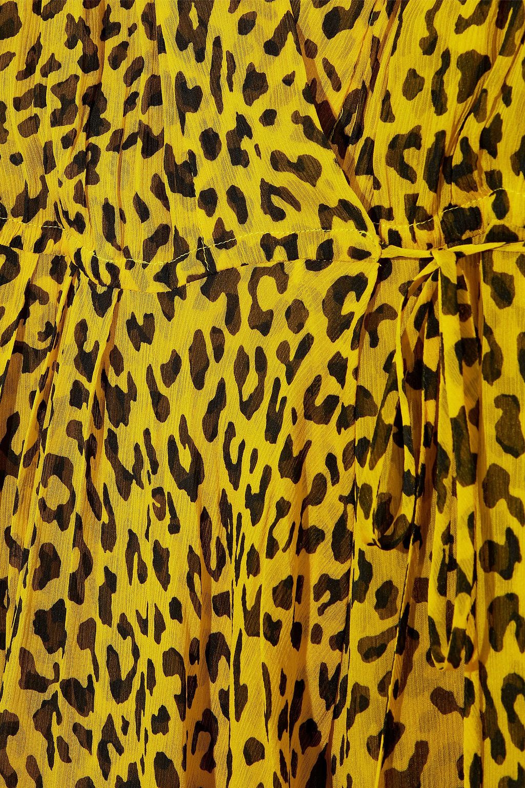 DIANE VON FURSTENBERG Cold-shoulder leopard-print silk-georgette maxi wrap dress