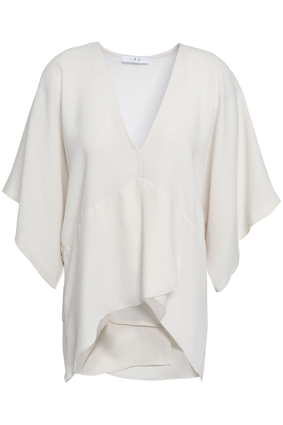 iro - ekala draped crepe de chine top - white - fr 36