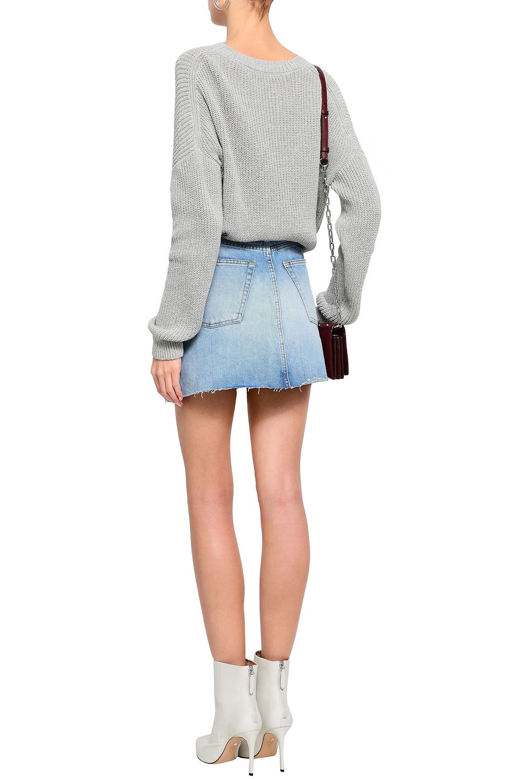 IRO Saiaun frayed denim mini skirt