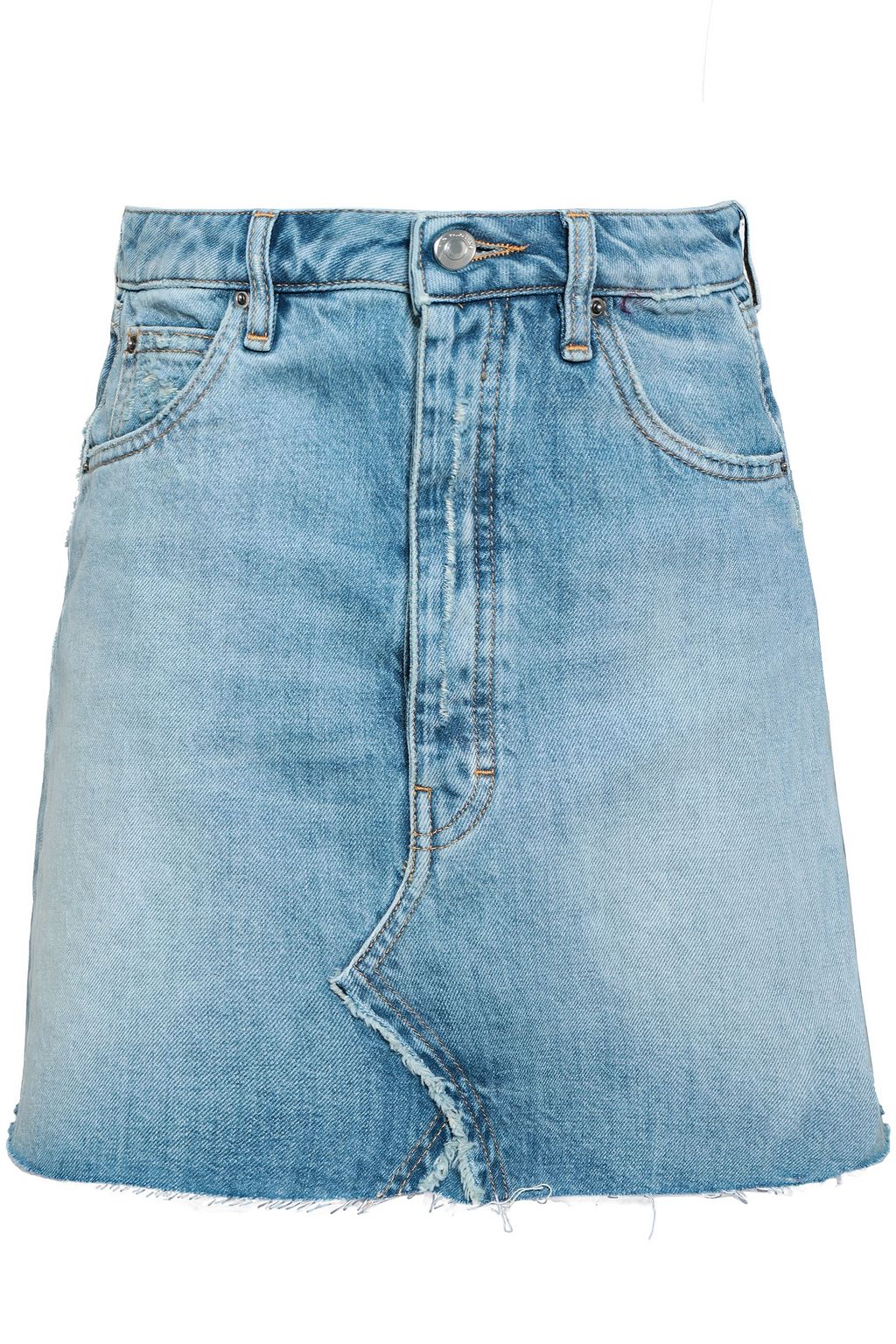 IRO Saiaun frayed denim mini skirt | THE OUTNET