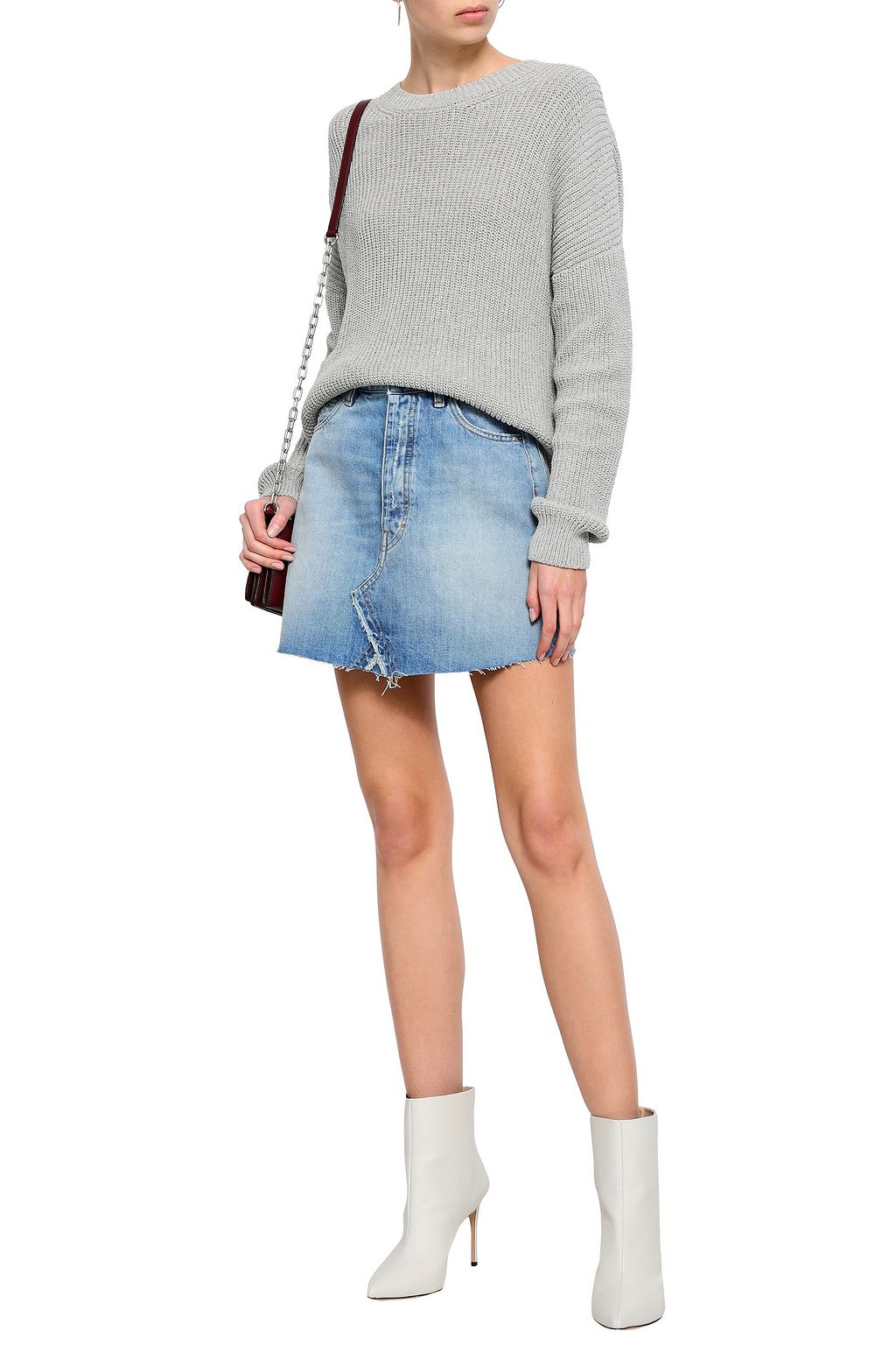 IRO Saiaun frayed denim mini skirt