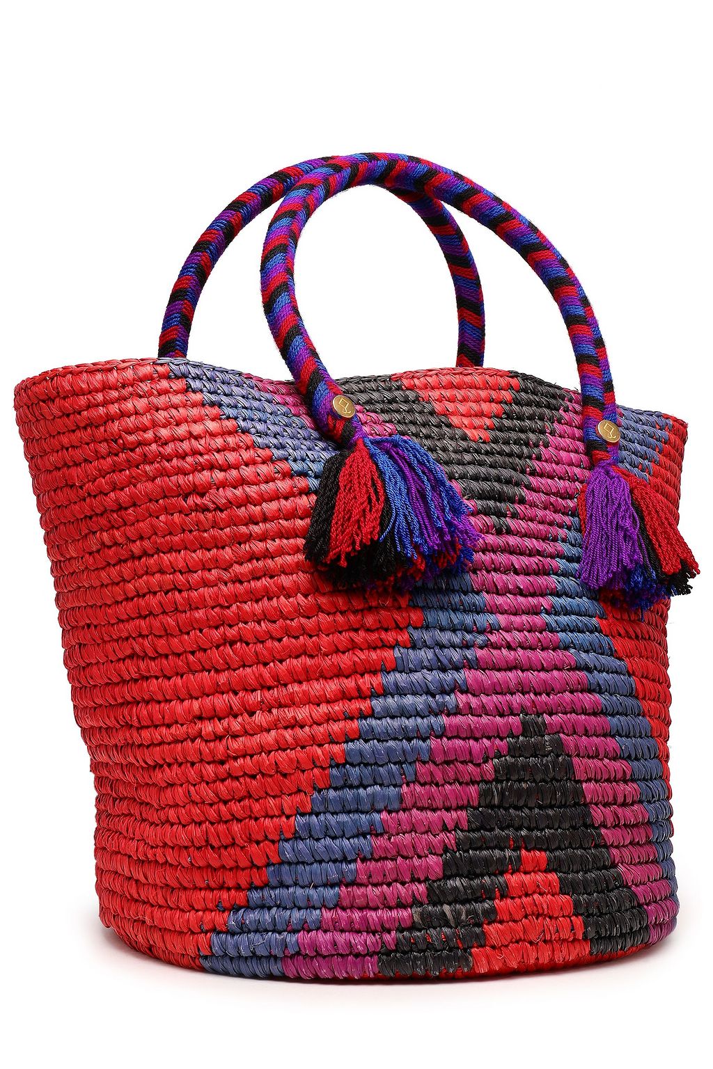 YOSUZI Fara tasseled woven straw tote