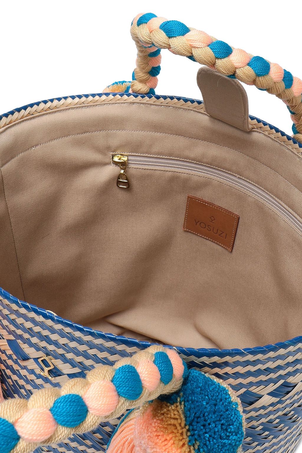 YOSUZI Anisa embellished woven straw tote