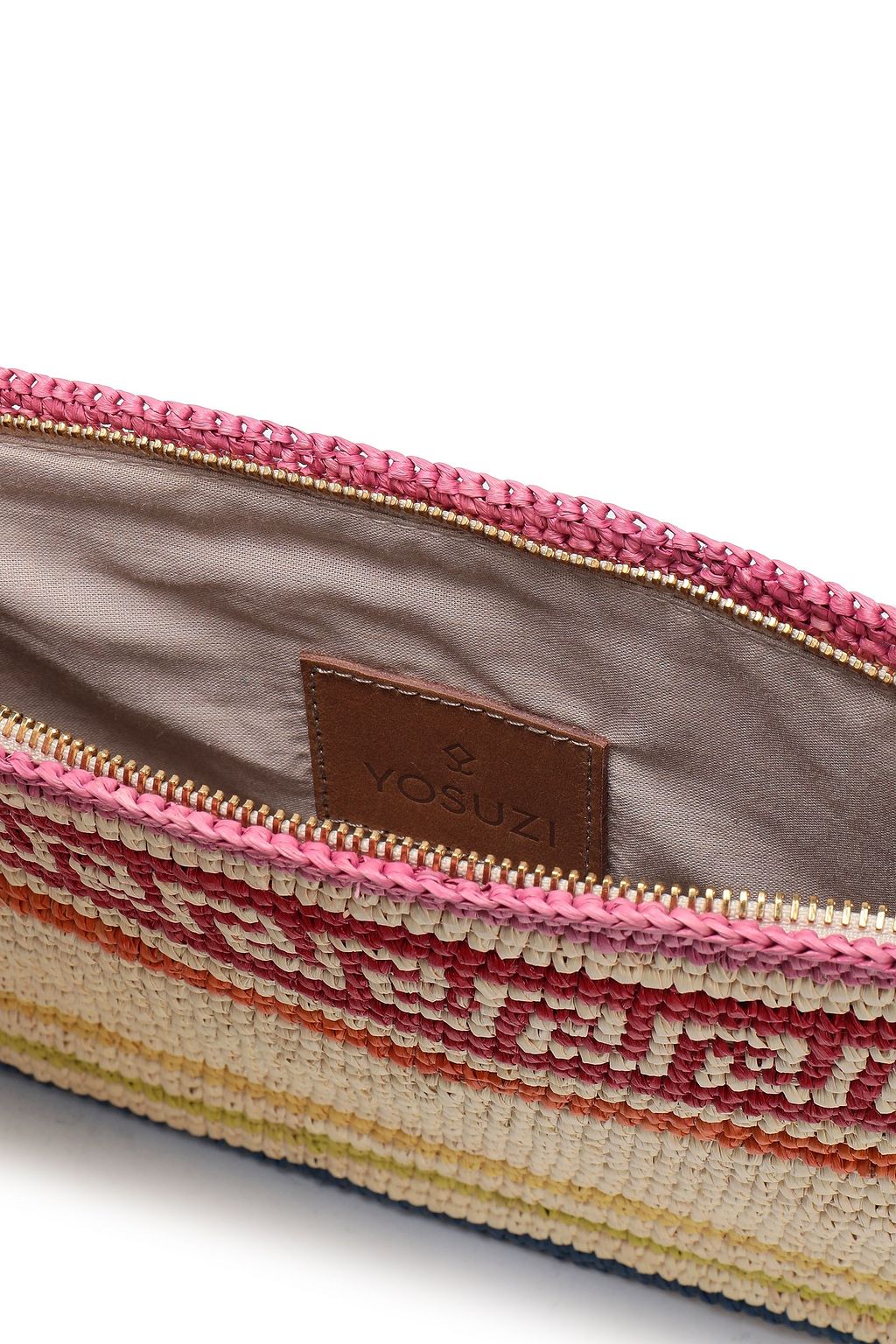YOSUZI Iris straw clutch