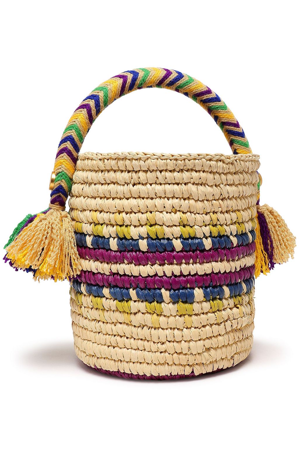 YOSUZI Rym straw bucket bag