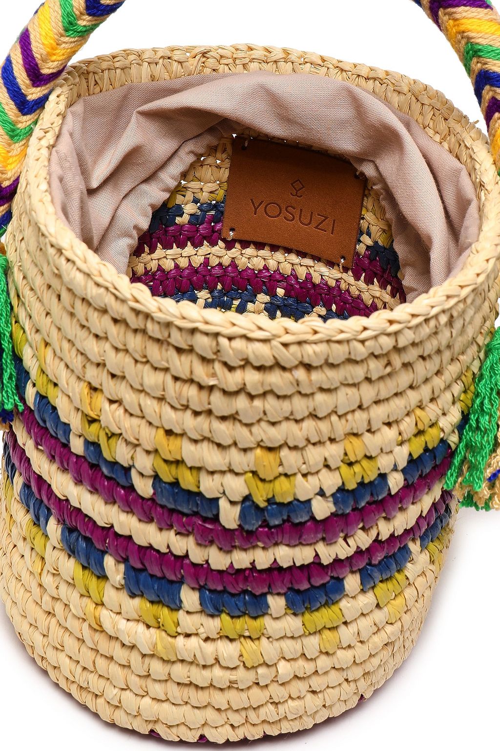 YOSUZI Rym straw bucket bag