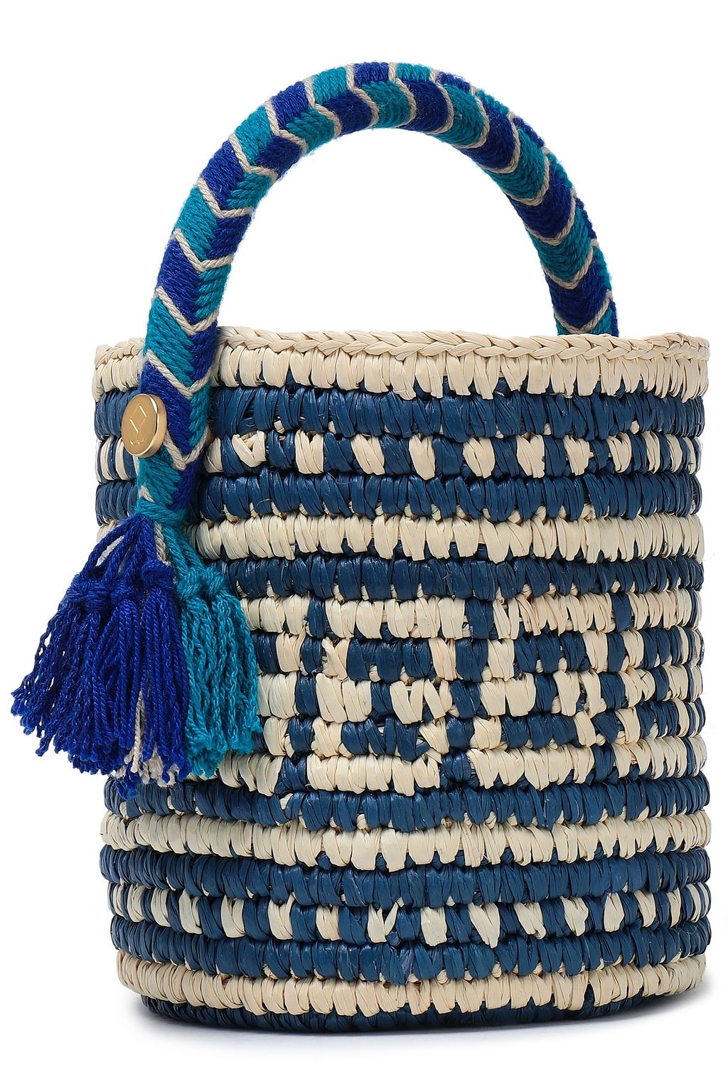 YOSUZI Tara tasseled toquilla straw bucket bag