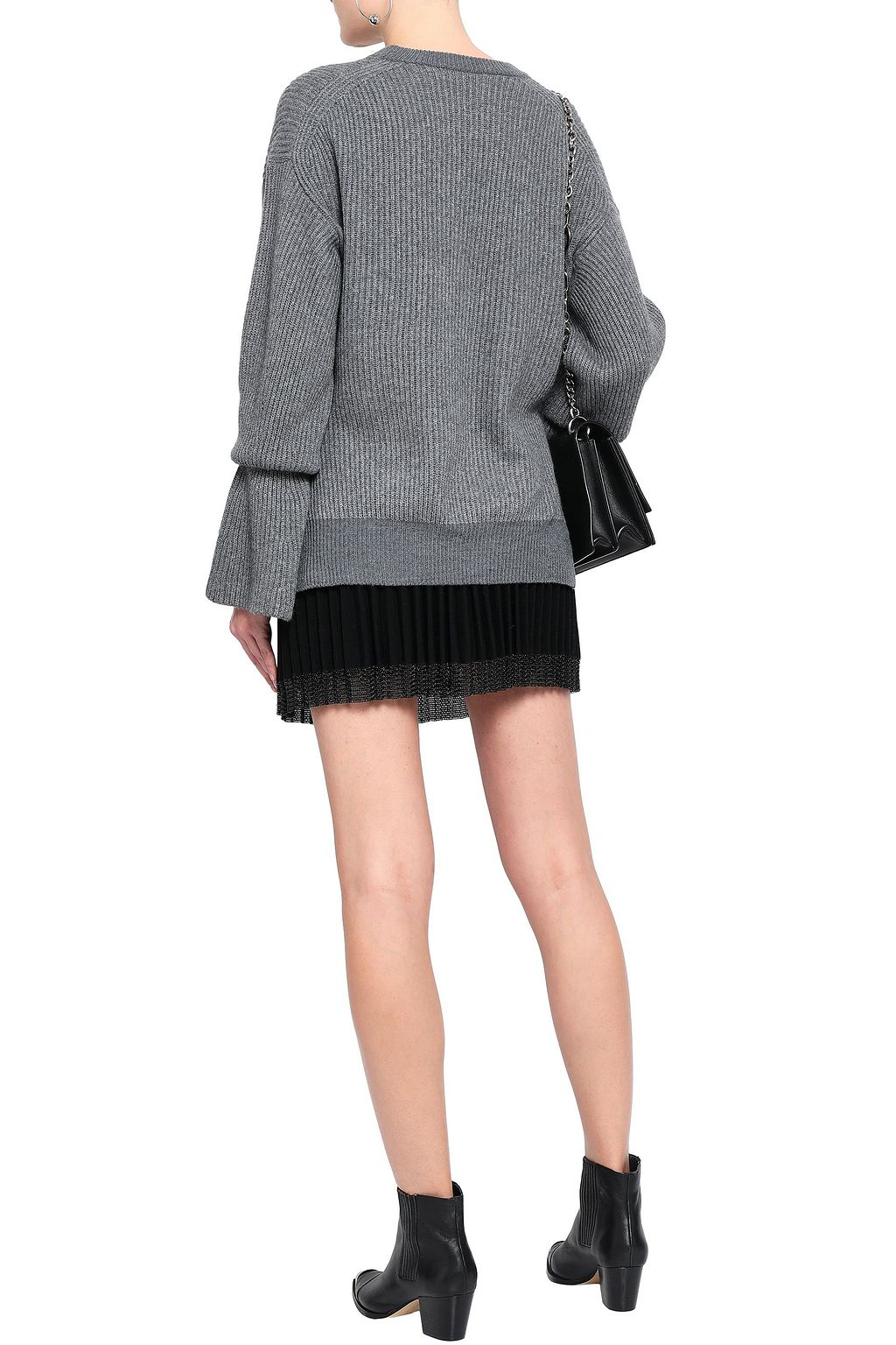 ALEXANDER WANG Pleated stretch-knit mini skirt