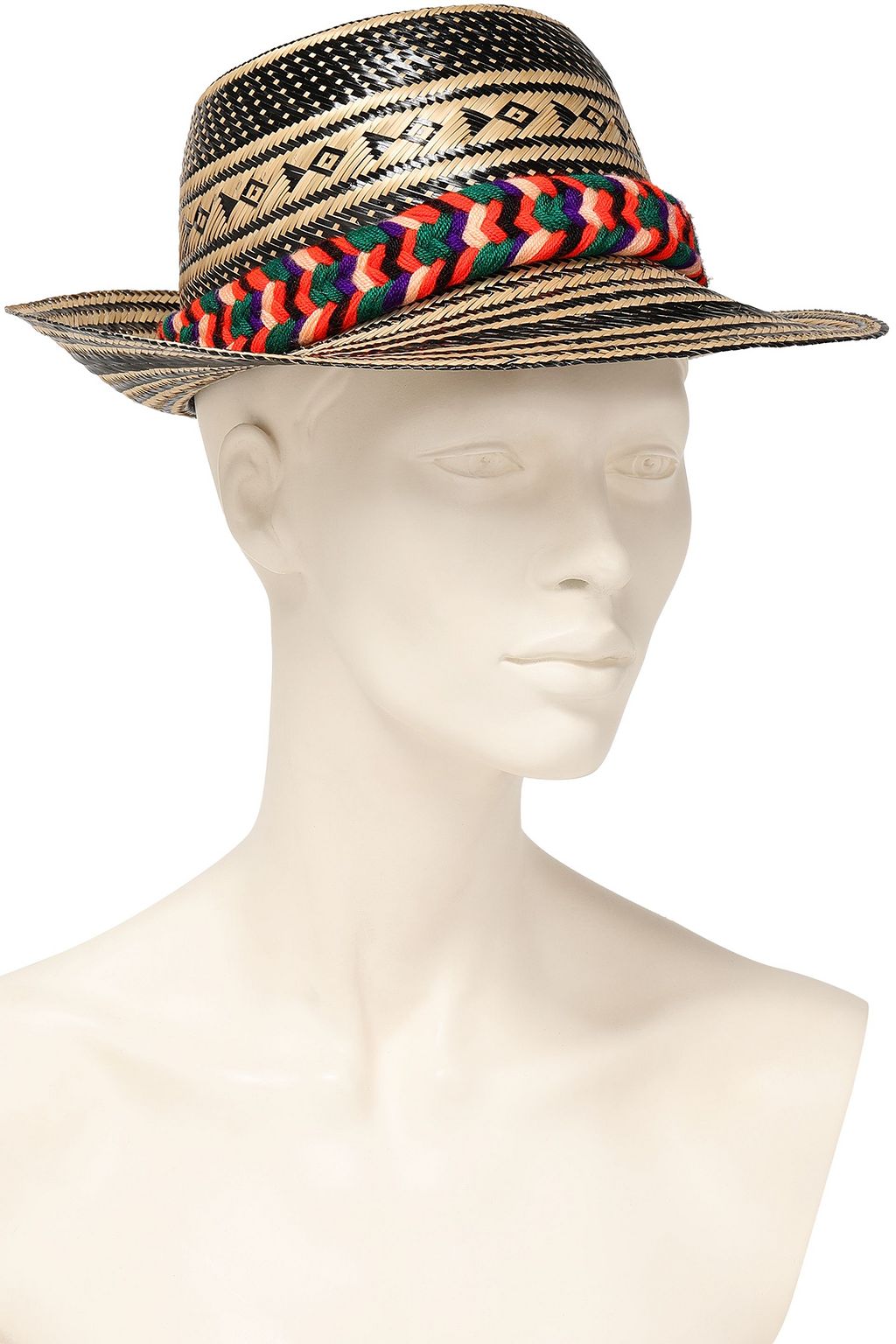 YOSUZI Pompom-embellished woven straw sunhat