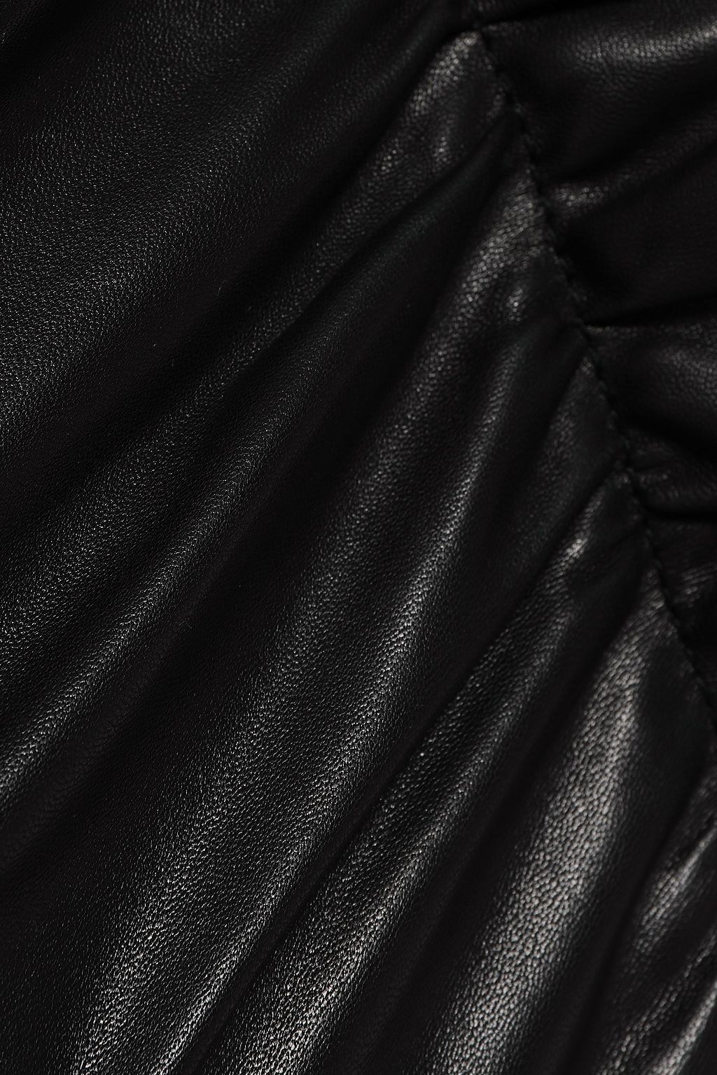 IRO Ruched leather mini skirt