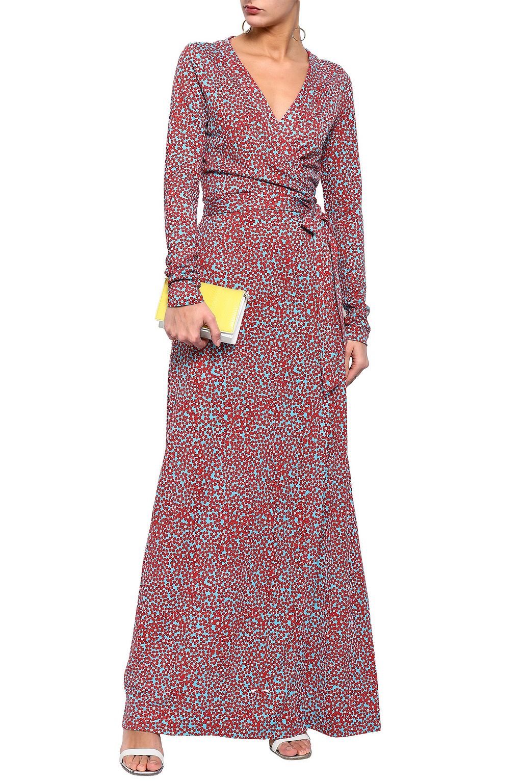 DIANE VON FURSTENBERG Printed silk-jersey maxi wrap dress