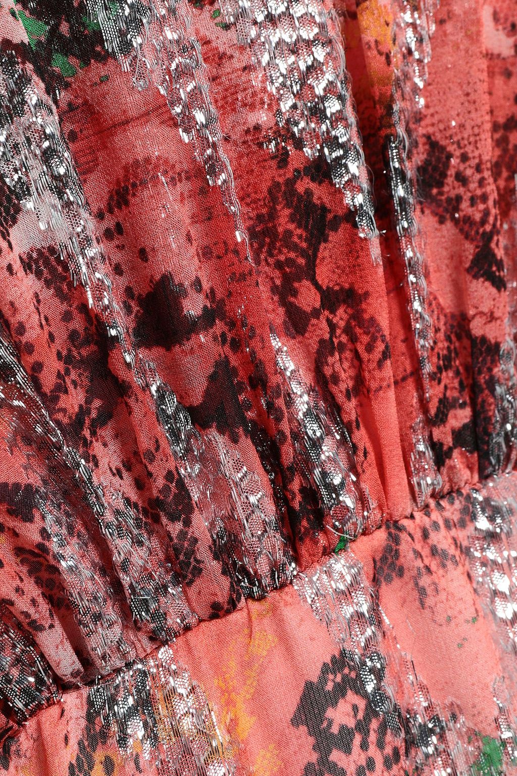 IRO Wobam printed metallic fil coupé silk-blend mini dress