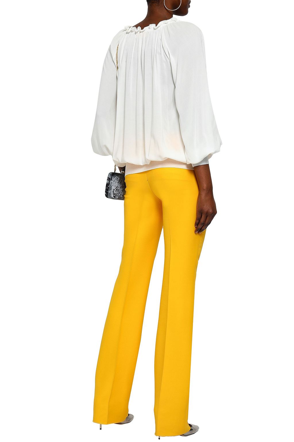 MISSONI Ruffle-trimmed crepe de chine blouse