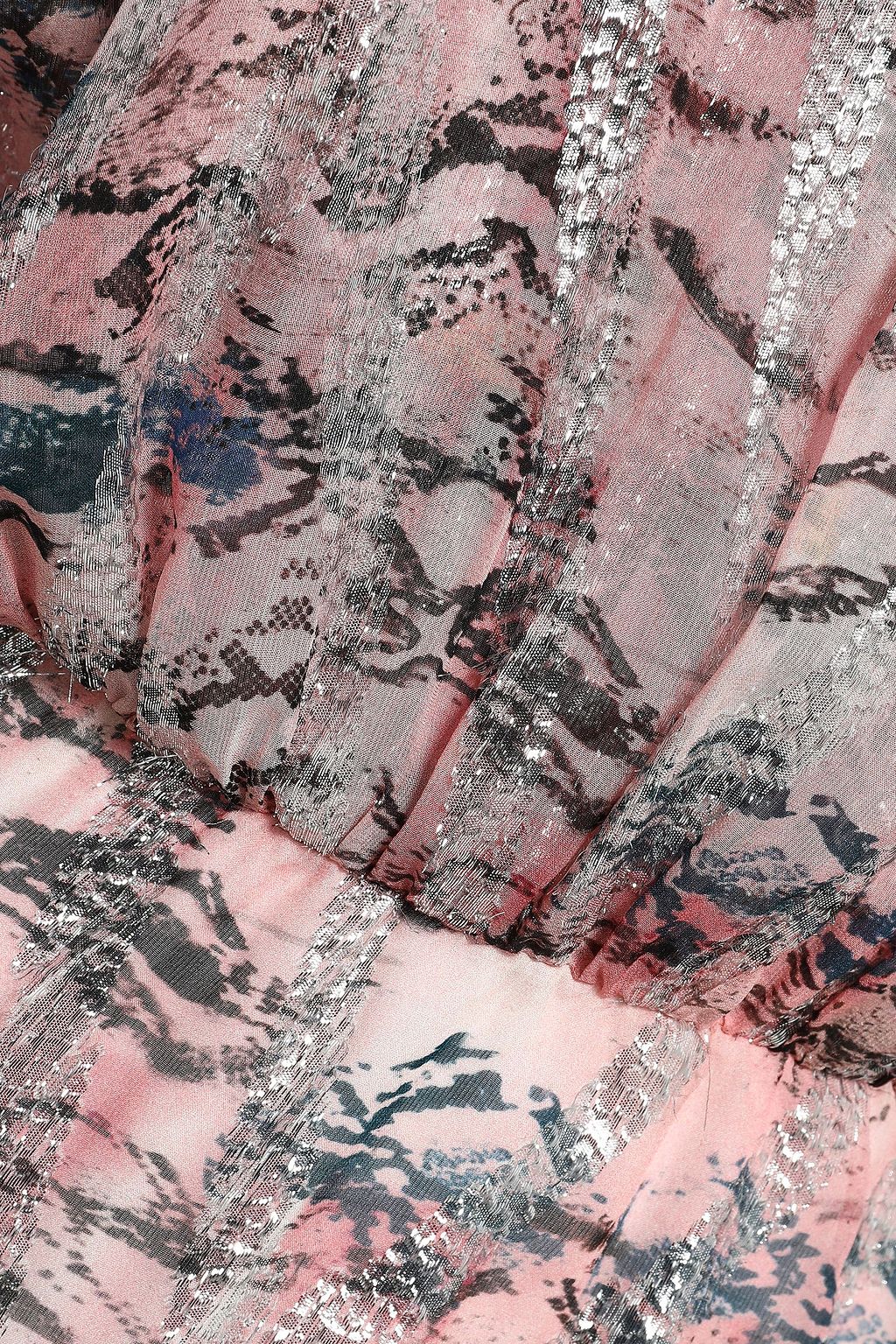 IRO Wobam printed metallic fil coupé silk-blend mini dress