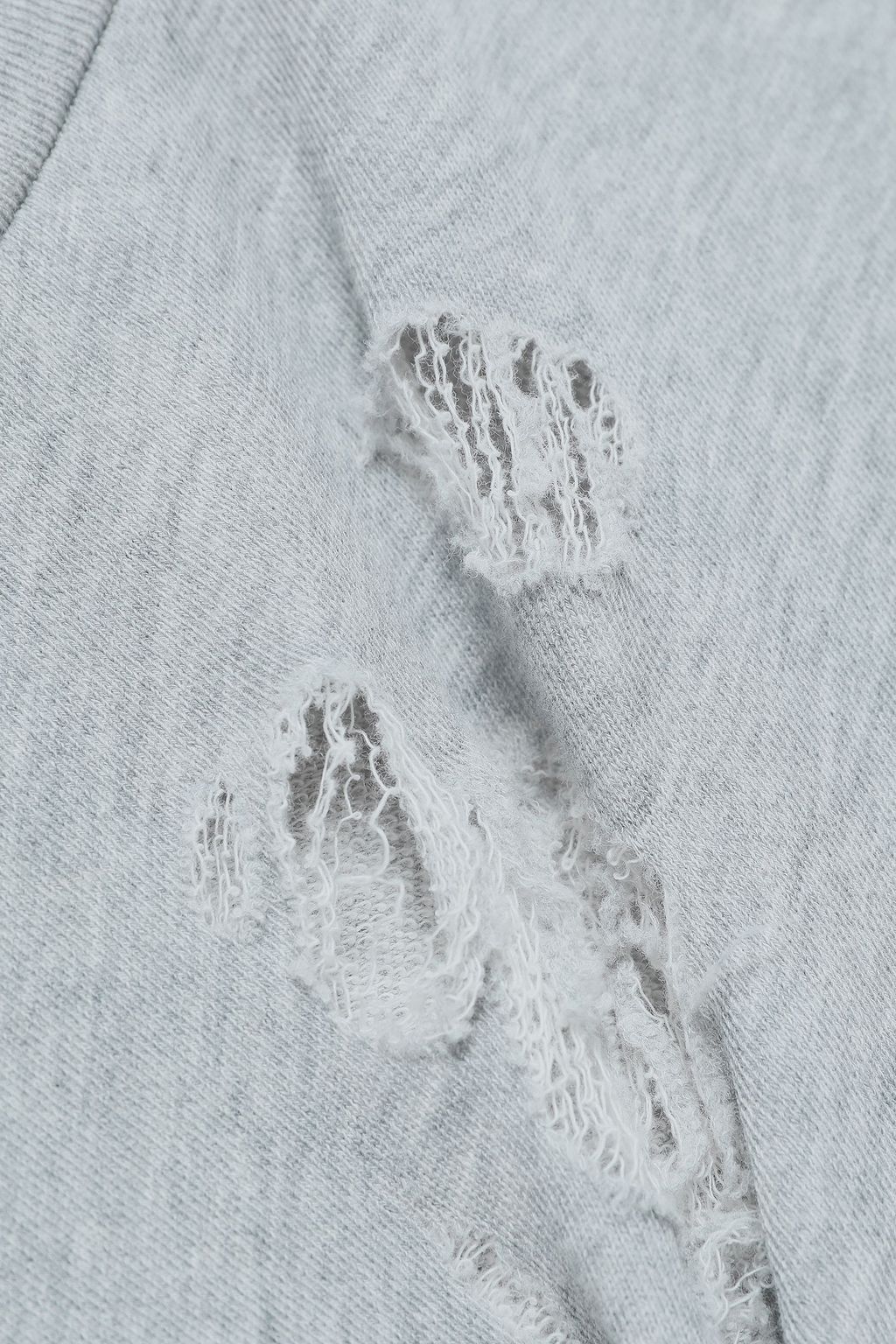 IRO Uprile printed distressed French cotton-terry sweatshirt