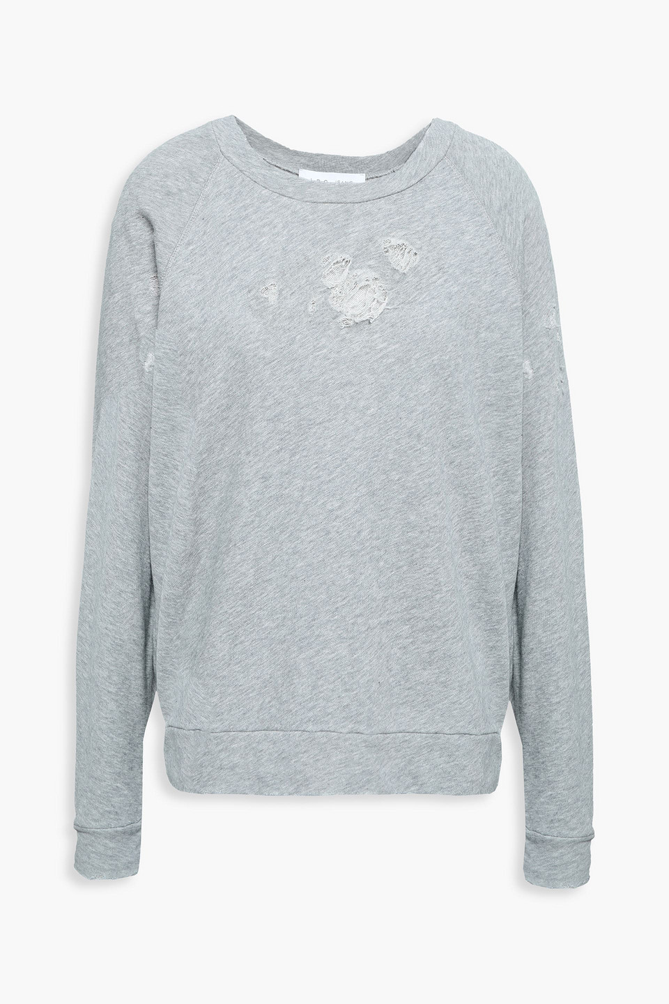 Uprile distressed French cotton-terry sweatshirt