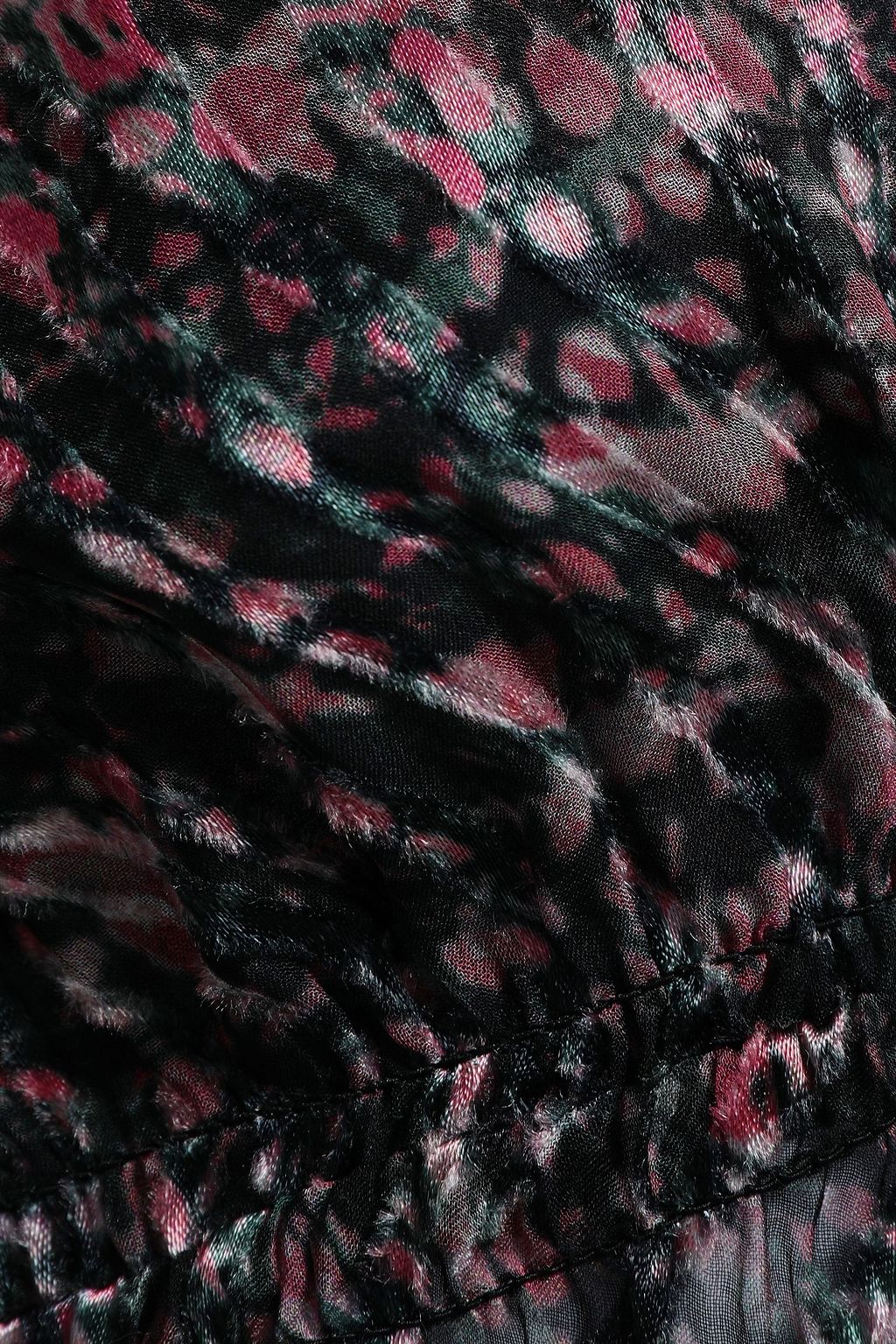 IRO Eldan cold-shoulder printed devoré-chiffon top