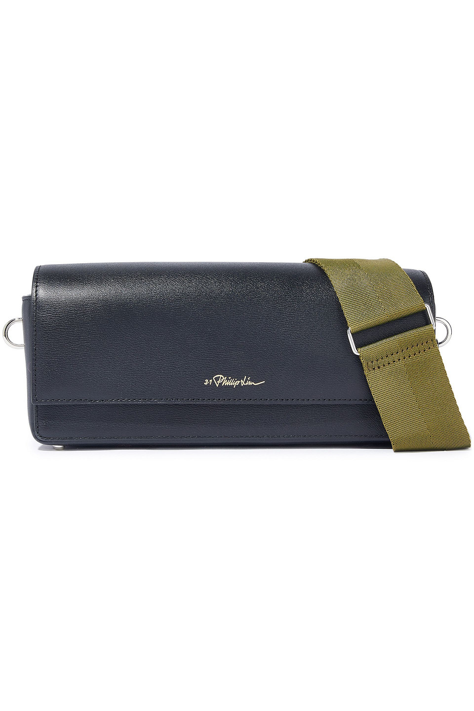 3.1 phillip lim - ray baguette textured-leather shoulder bag - black - onesize