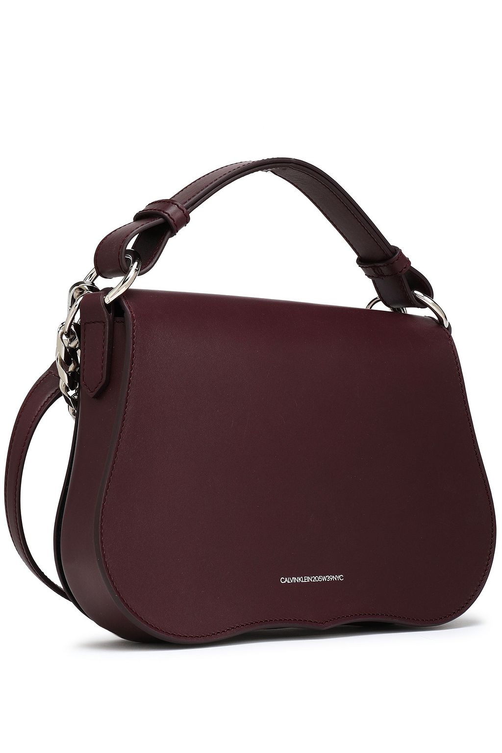 CALVIN KLEIN 205W39NYC Chain-trimmed leather shoulder bag