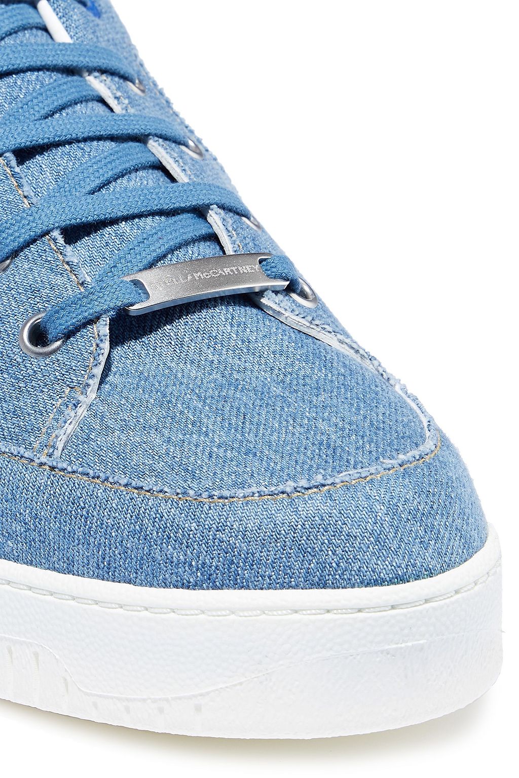 STELLA MCCARTNEY Terry-appliquéd embroidered denim sneakers