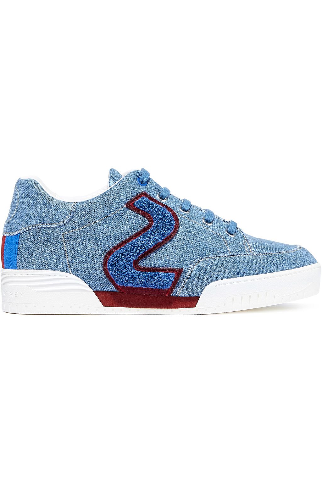 embroidered denim sneakers 