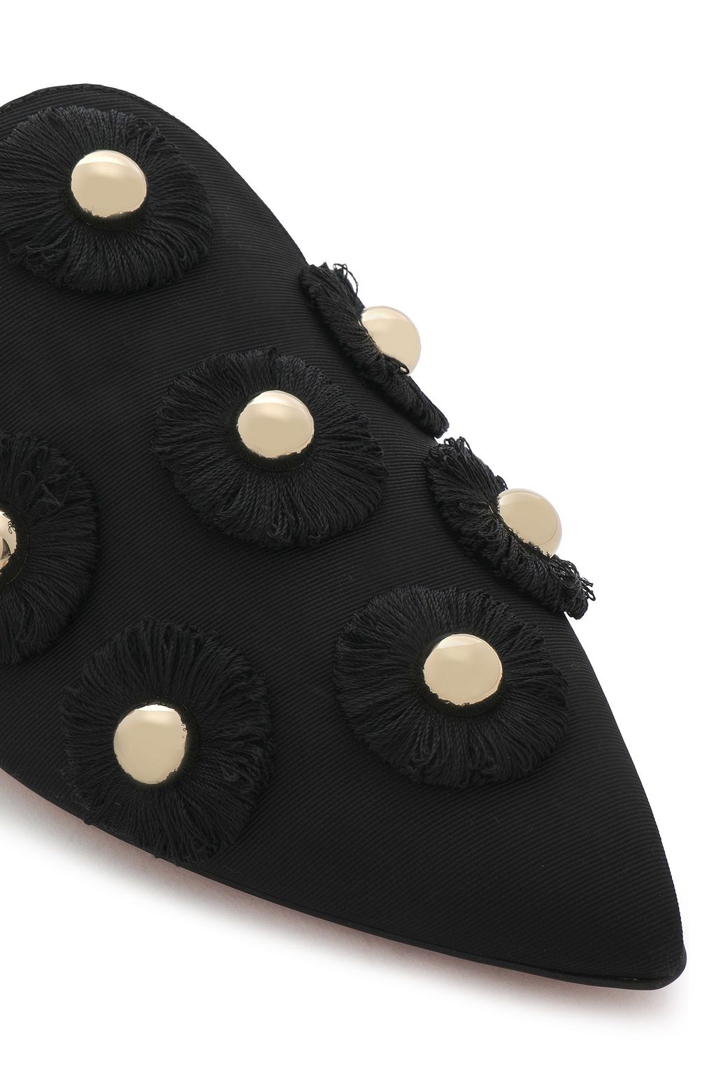 AQUAZZURA Embellished faille slippers