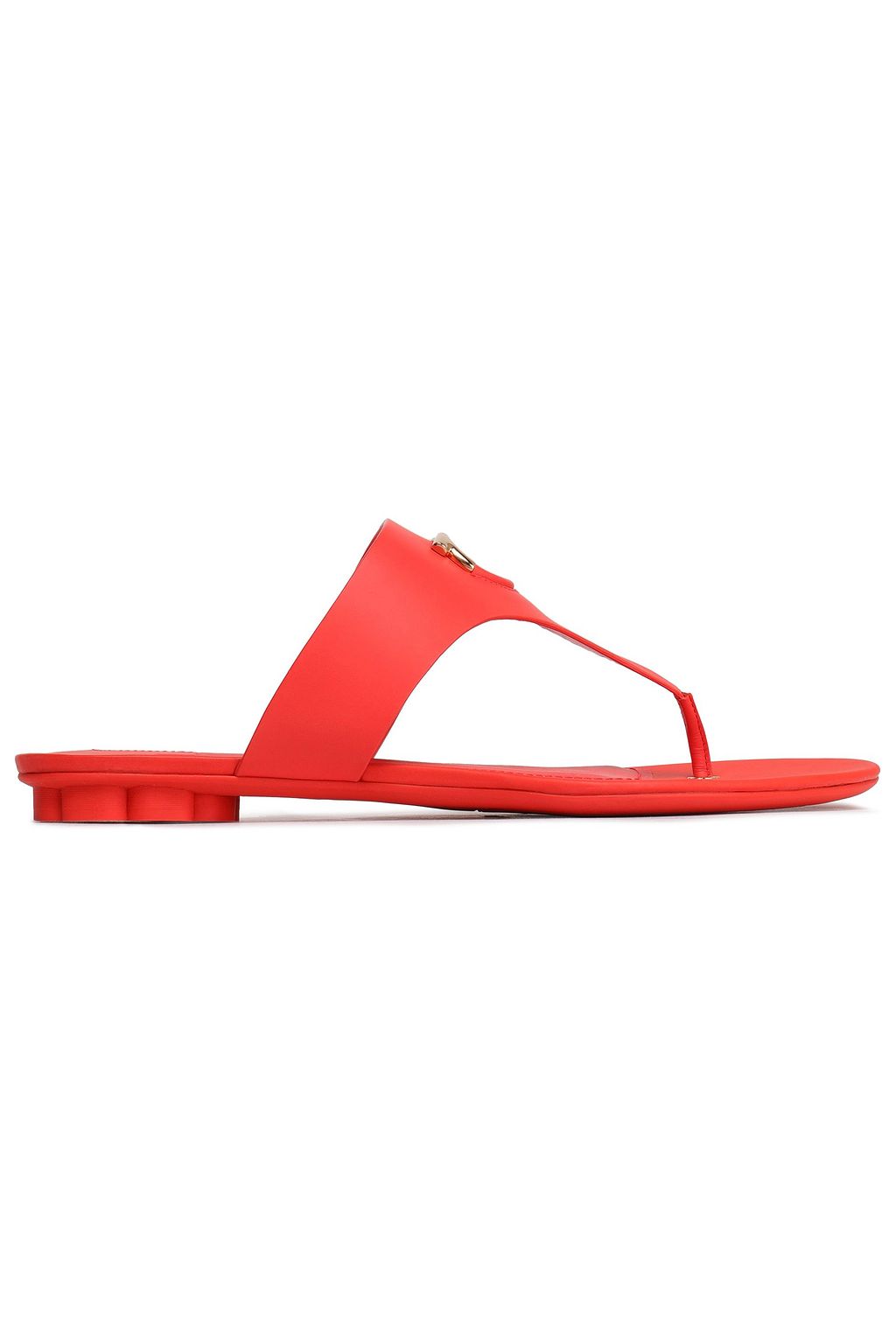 coral leather sandals