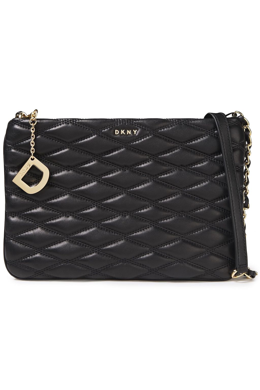dkny quilted leather shoulder bag