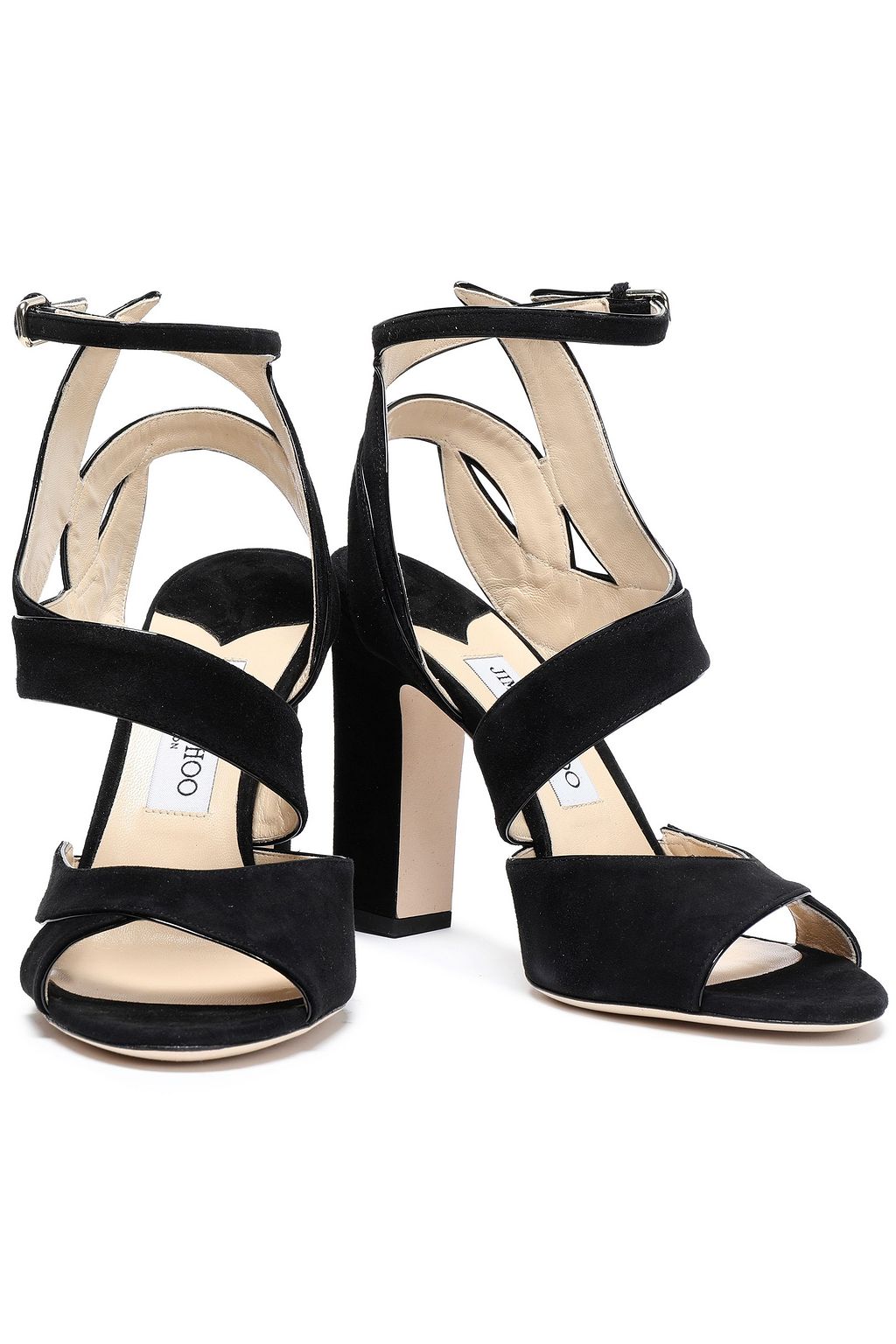 JIMMY CHOO Falcon 100 cutout suede sandals