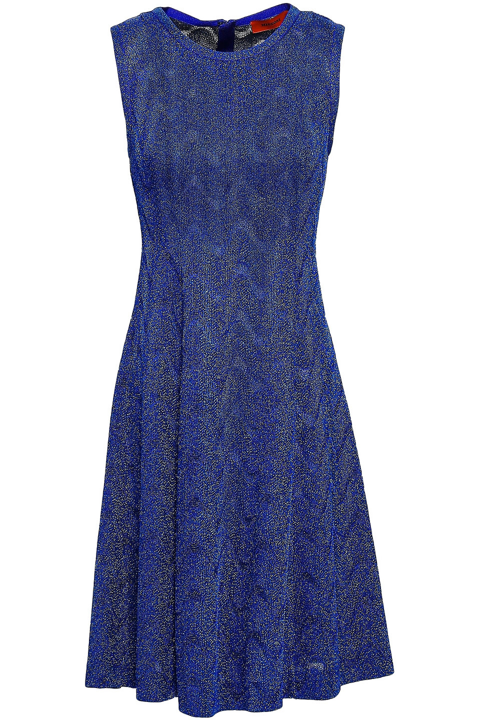 Missoni Woman Metallic Crochet-knit Mini Dress Indigo Size 48
