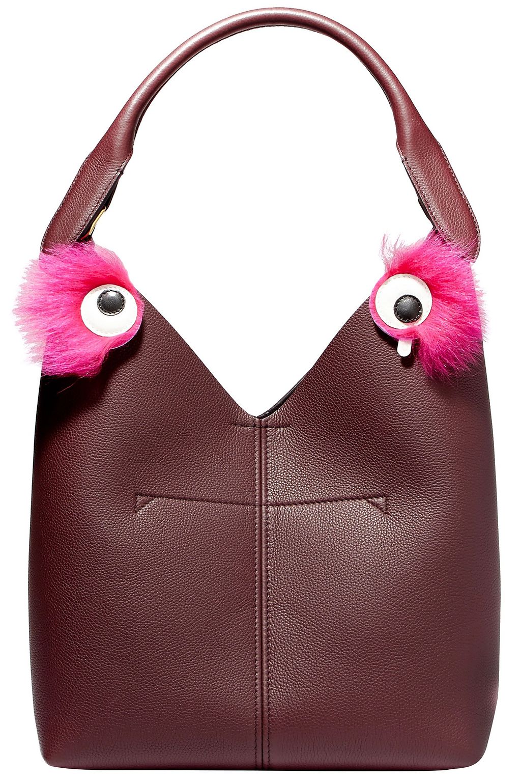 ANYA HINDMARCH Set of two leather-appliquéd shearling stickers