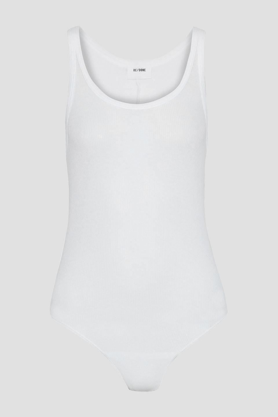 re/done - ribbed cotton bodysuit - white - s
