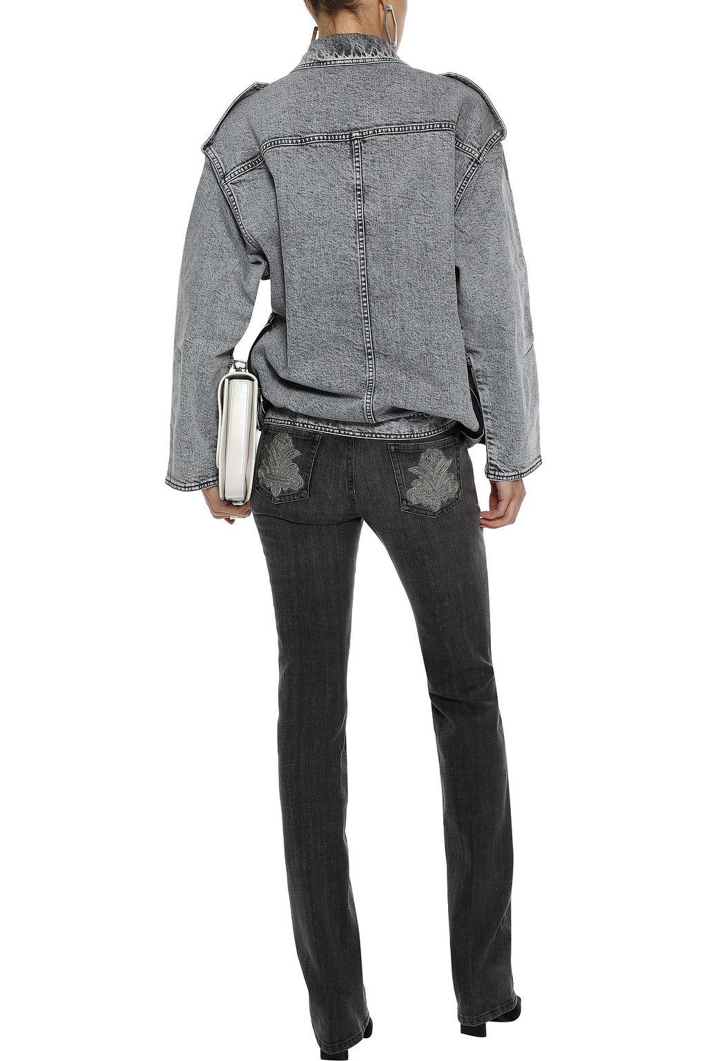 STELLA MCCARTNEY Appliquéd faded low-rise bootcut jeans