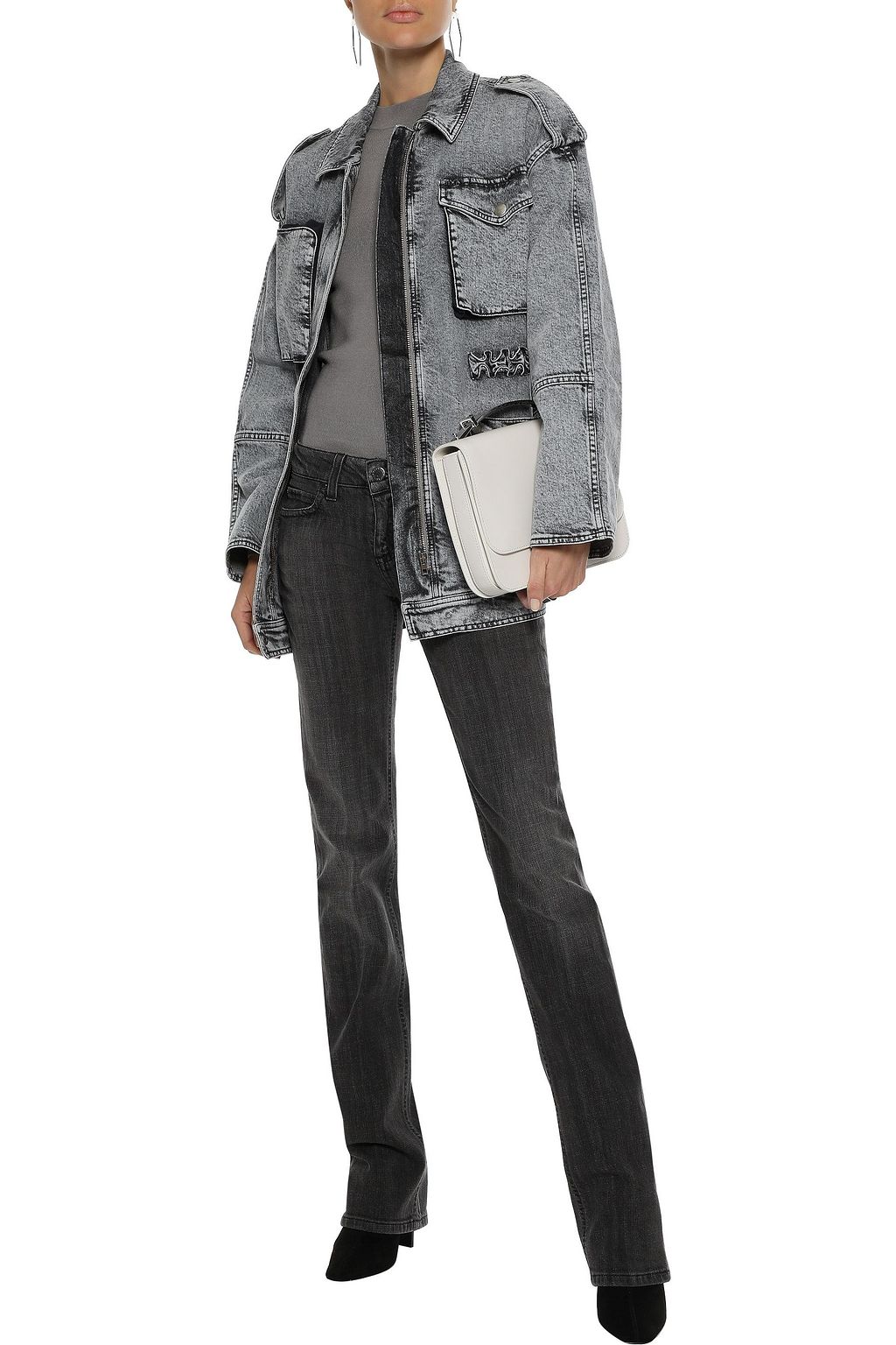 STELLA MCCARTNEY Appliquéd faded low-rise bootcut jeans